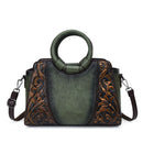 Women’s Large Capacity Ethnic Style Shoulder Bag – Embossed PU Tote