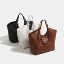 Women’s Large Capacity PU Shoulder Bag – Retro Woven Underarm Tote