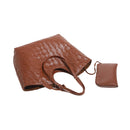 Women’s Large Capacity PU Shoulder Bag – Retro Woven Underarm Tote