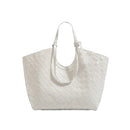 Women’s Large Capacity PU Shoulder Bag – Retro Woven Underarm Tote