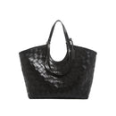 Women’s Large Capacity PU Shoulder Bag – Retro Woven Underarm Tote