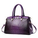 Women’s Patent PU Leather Handbag – Large Capacity Crocodile Pattern Tote