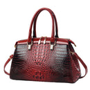 Women’s Patent PU Leather Handbag – Large Capacity Crocodile Pattern Tote