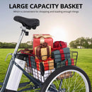 Electric Tricycle for Adults, 7 Speeds Folding Electric Trike, 24 Inch 3 Wheel Motorized Bicycle w/ 36V 10Ah Removable Battery, E Trikes with Large Basket, 330 Loading Capacity, 250W Motor, Gray