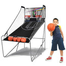 Foldable Indoor Basketball Arcade Game with 4 Balls Electronic Double Shot LED Scoring System for Kids Adults