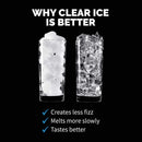 Clear Ice Cube Maker Machine 40 lbs. of Ice in 24 Hours, Portable Design in Stainless Steel