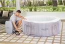 Large Round 2 to 4 Person Inflatable Hot Tub Portable Outdoor Spa with 120 AirJets and EnergySense Cover, Grey