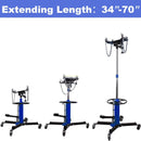 1660 Pounds Hydraulic Car Transmission Jack Vertical Lift with 360° Swivel Wheel Pedal ,Blue,33"-70"(0.75Ton)