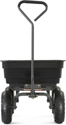 Heavy Duty Poly Utility Dump Wagon Garden Cart w/Pneumatic Tires, 6 Cu Ft - 1200 lb Capacity Outdoor Wheelbarrow for Yard, Landscaping & Gardening, Lawn Tractor or ATV Towable-Gorilla Carts