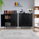 Garage Storage Cabinet with Wheels, 2 Door Tool Cabinet with Adjustable Shelves, Metal Lockable Tool Cabinet, Rolling Tool Chest for Home, 34 H x 30.3 L x 18 W, Assembly Required