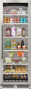 22" Wide 10.1 Cu. Ft. Commercial Beverage Merchandiser – Stainless Steel, Temp Alarm, Reversible Door