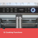 Air Fryer Toaster Oven Combo, 12 in 1 Countertop Convection Oven Cooks Food Fast, Fits a Whole Pizza or 6 Toast Slices, French Doors with Stainless Steel Finish.