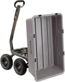 Heavy Duty Poly Utility Dump Wagon Garden Cart w/Pneumatic Tires, 6 Cu Ft - 1200 lb Capacity Outdoor Wheelbarrow for Yard, Landscaping & Gardening, Lawn Tractor or ATV Towable-Gorilla Carts